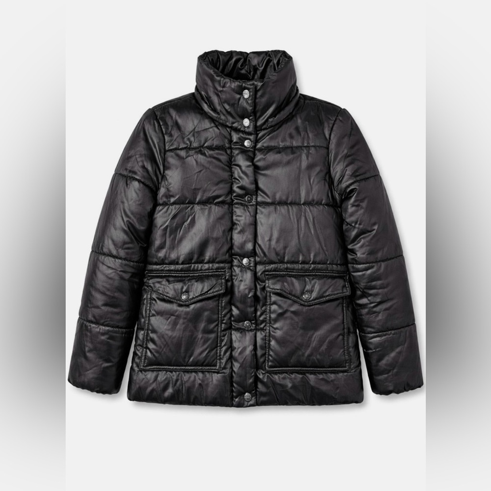 Urban Republic Women's Glossy Black Puffer Coat